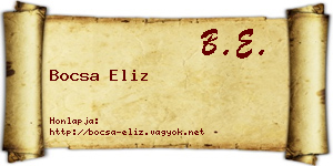 Bocsa Eliz névjegykártya